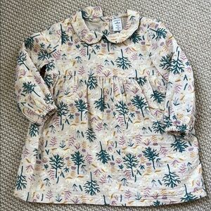 Nordstrom Kids Dress - Cream with Green and Purple Print